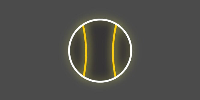 Geel-wit pictogram met holle lijnen binnen een cirkel, op een donkergrijze achtergrond, dat een nauwsluitende pasvorm onder kleding weergeeft.
